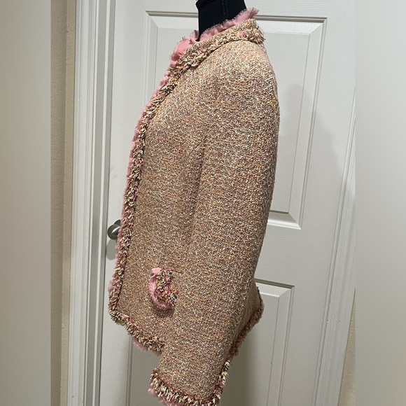 DANA BUCHMAN BOUCLE TWEED
BLAZER JACKET, OFFICE SIREN, PINK/ TAUPE SIZE 10 - Picture 5 of 13